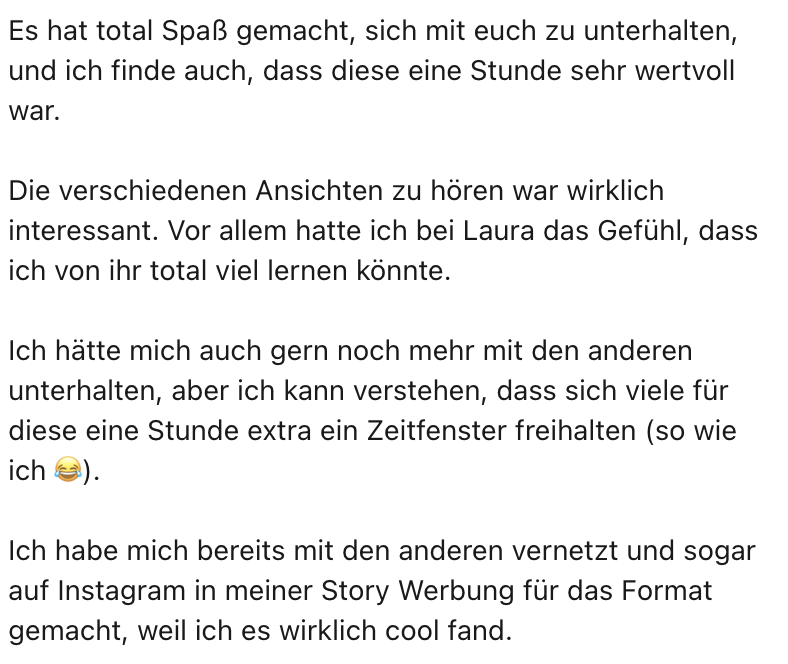 Testimonial von Anita